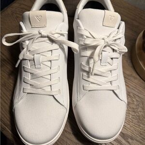 Vessi Women's White and Cream Athletic Sneakers